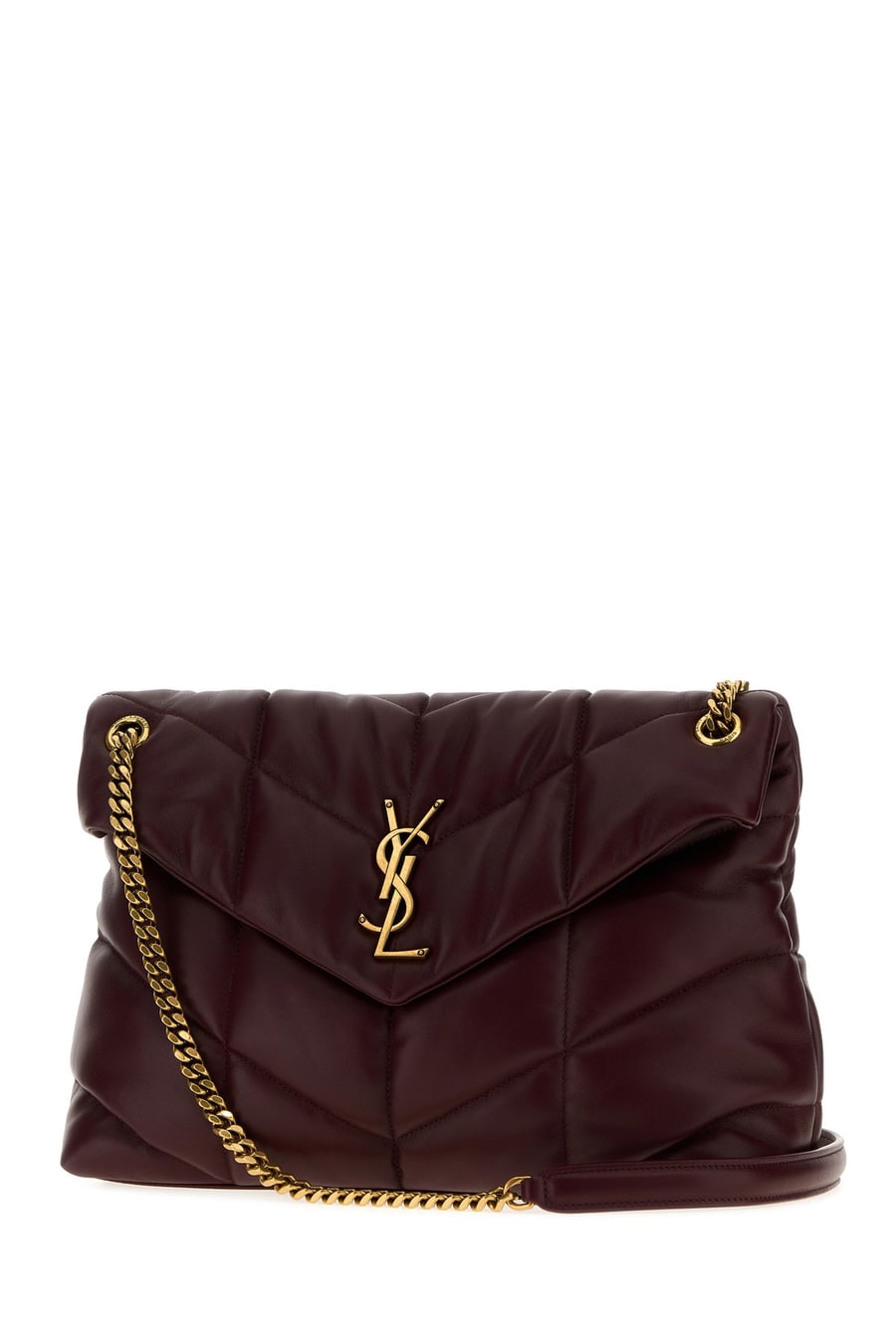 Saint Laurent Borsa a spalla LouLou media in nappa bordeaux, view 2