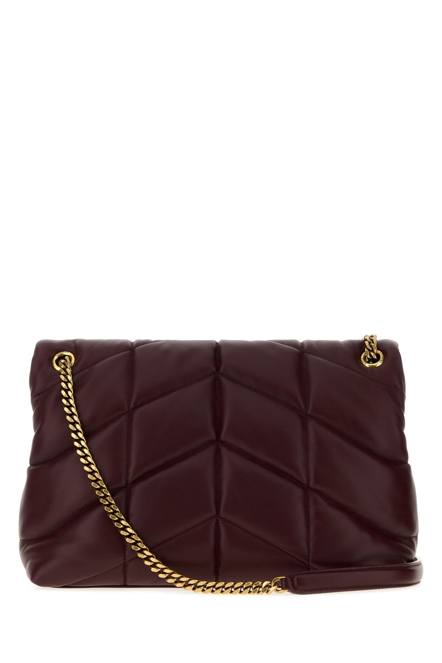 Saint Laurent Borsa a spalla LouLou media in nappa bordeaux, view 3
