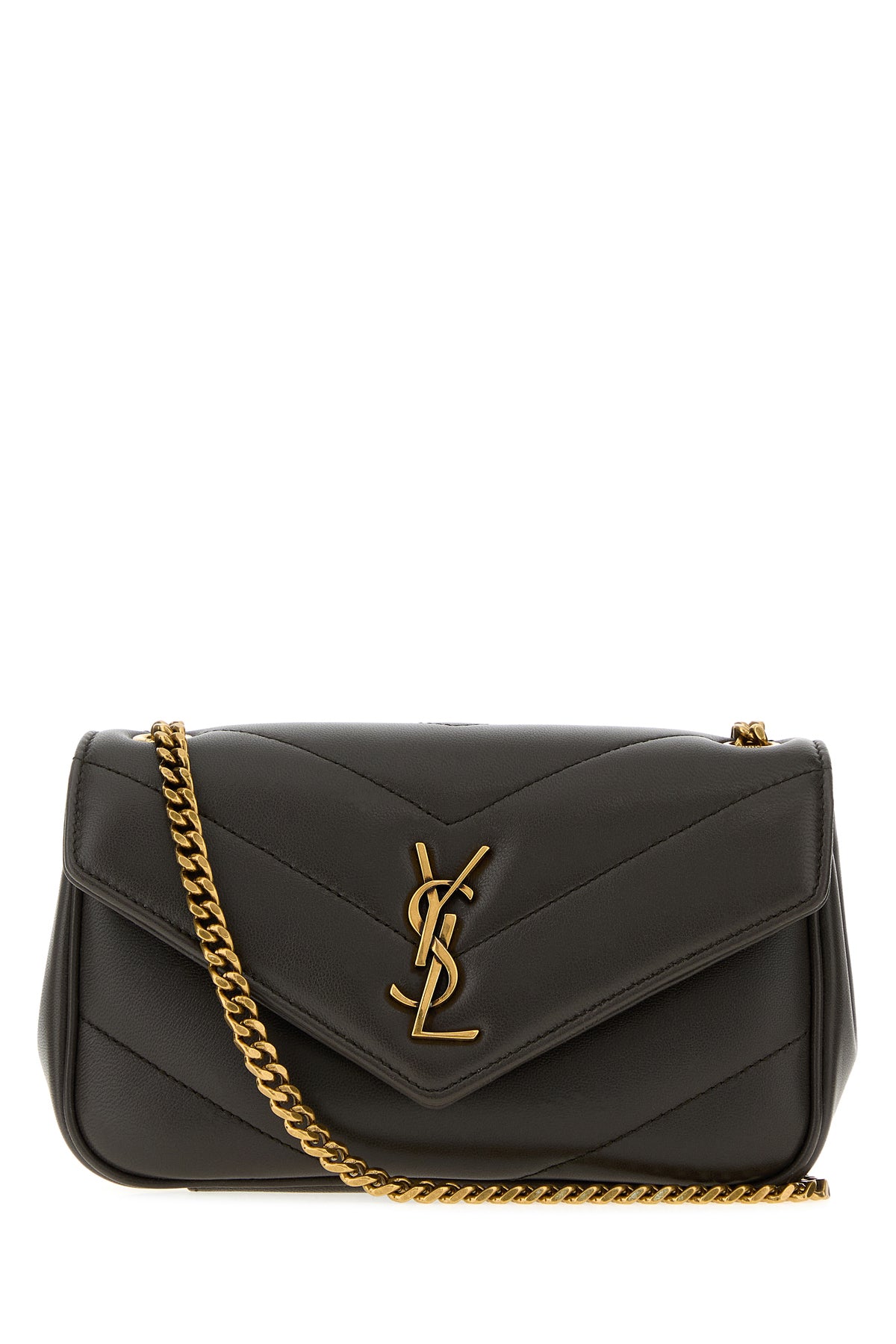 Saint Laurent Borsa a tracolla LouLou mini in pelle antracite