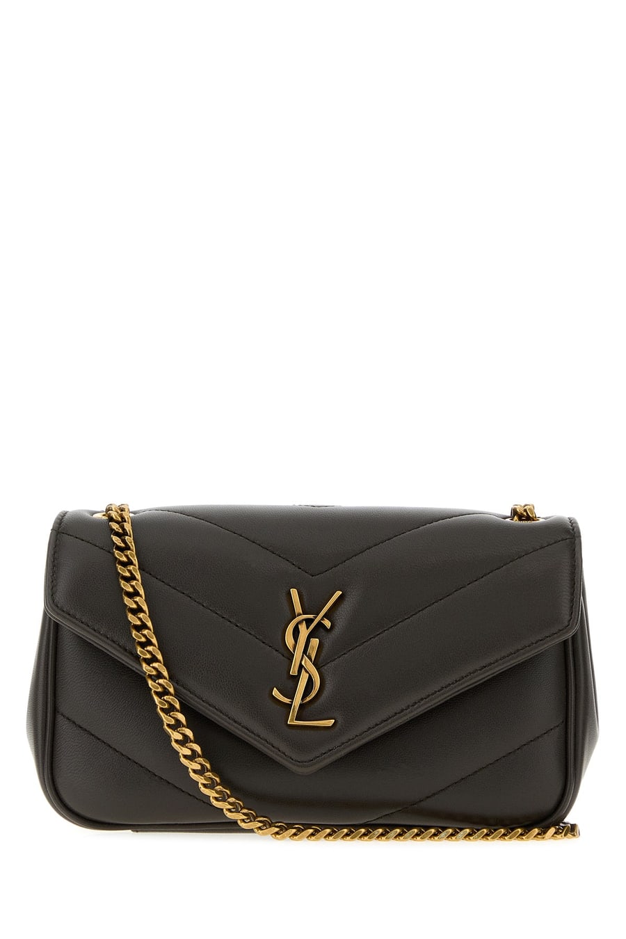 Saint Laurent Borsa a tracolla LouLou mini in pelle antracite