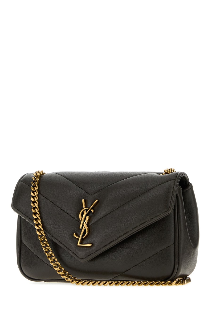 Saint Laurent Borsa a tracolla LouLou mini in pelle antracite, view 2