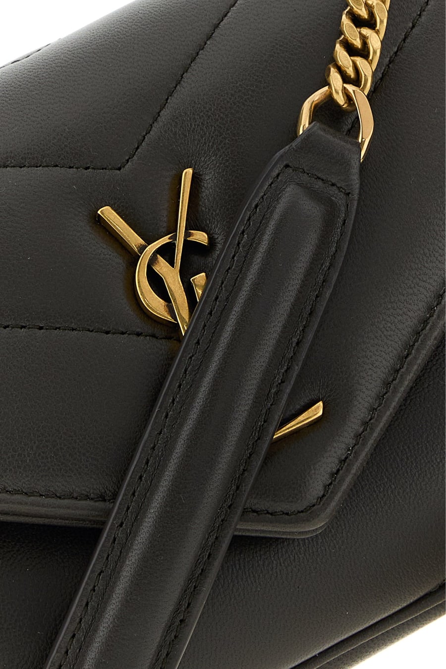 Saint Laurent Borsa a tracolla LouLou mini in pelle antracite, view 4