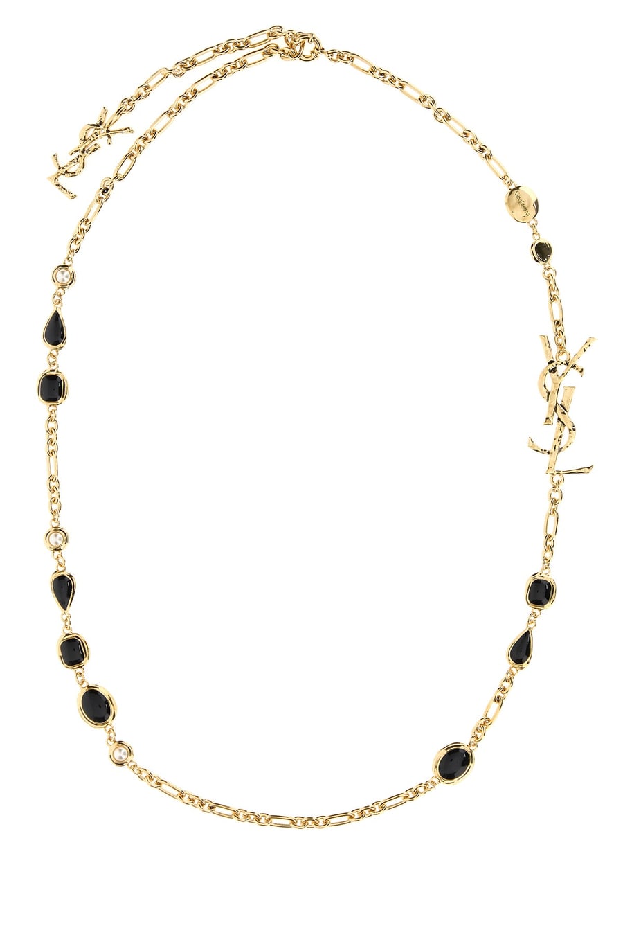 Saint Laurent Collana Cassandre in metallo oro