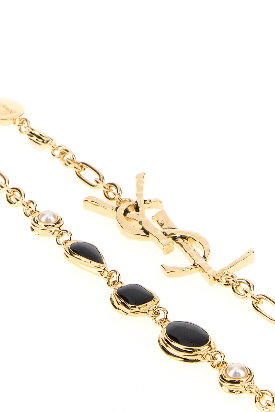 Saint Laurent Collana Cassandre in metallo oro, view 2
