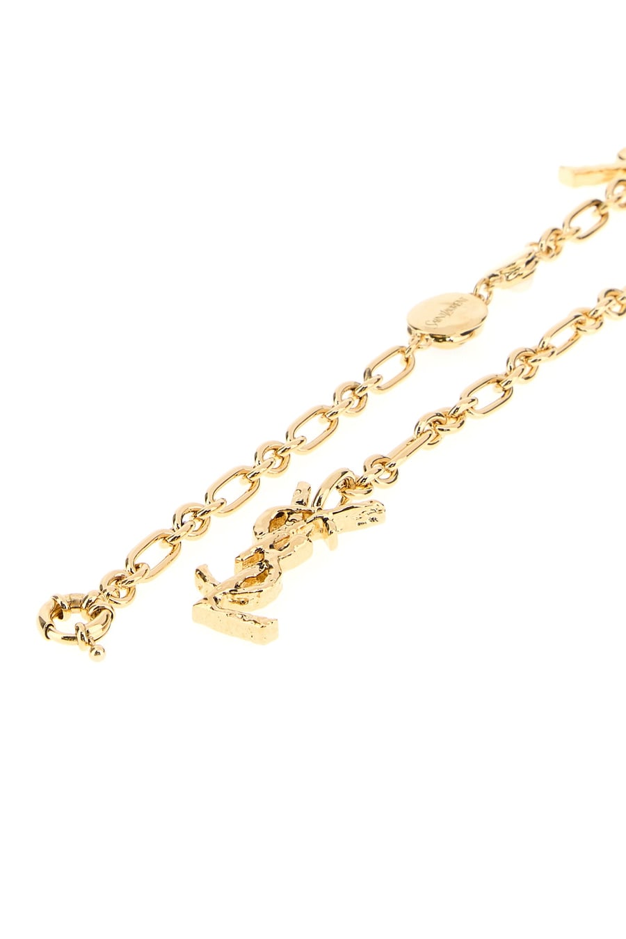 Saint Laurent Collana Cassandre in metallo oro, view 3