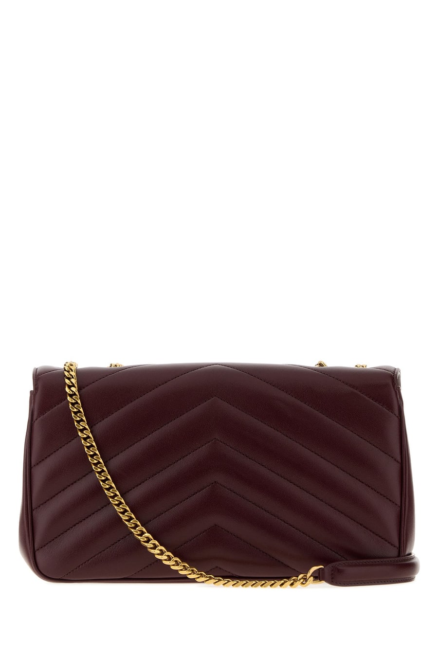 Saint Laurent Borsa a spalla LouLou media in pelle bordeaux, view 3
