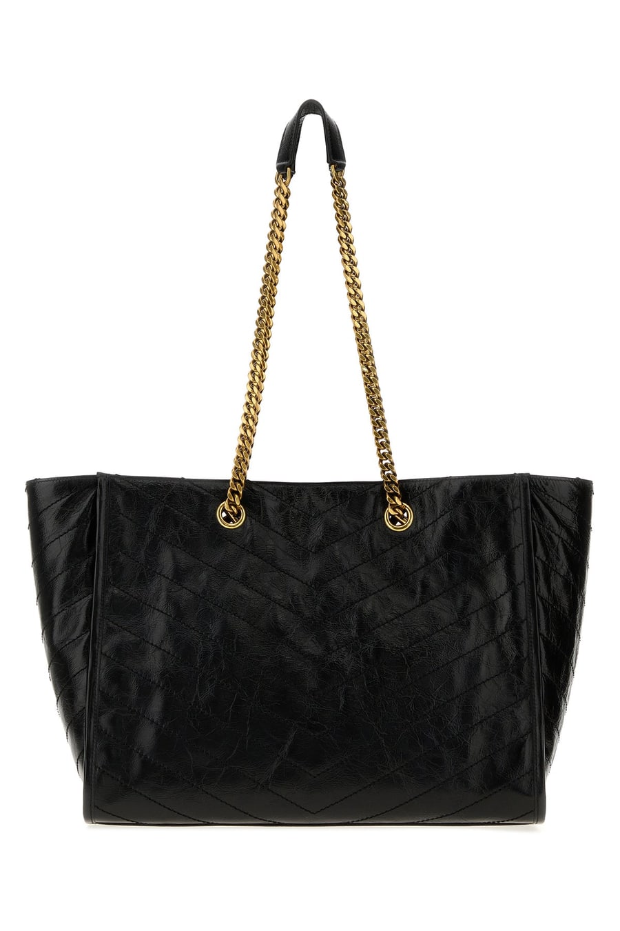 Saint Laurent Borsa shopping Niki in pelle nera, view 3