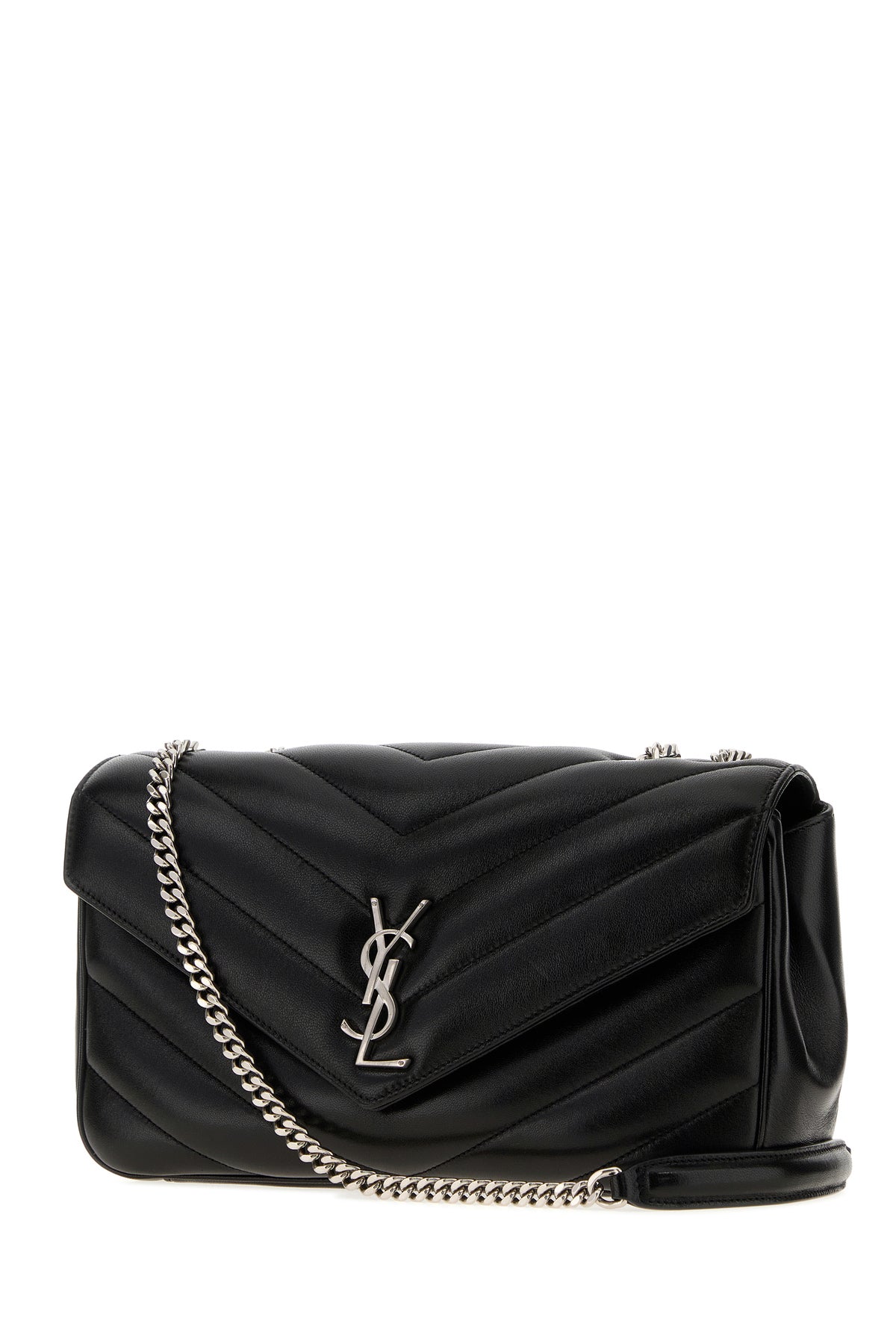 Saint Laurent Borsa a spalla LouLou media in pelle nera