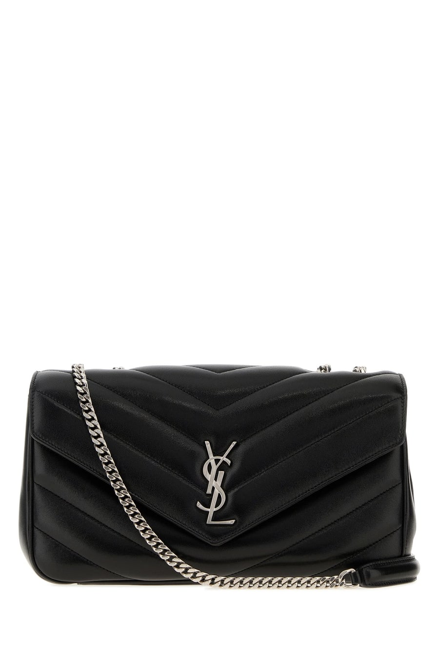 Saint Laurent Borsa a spalla LouLou media in pelle nera