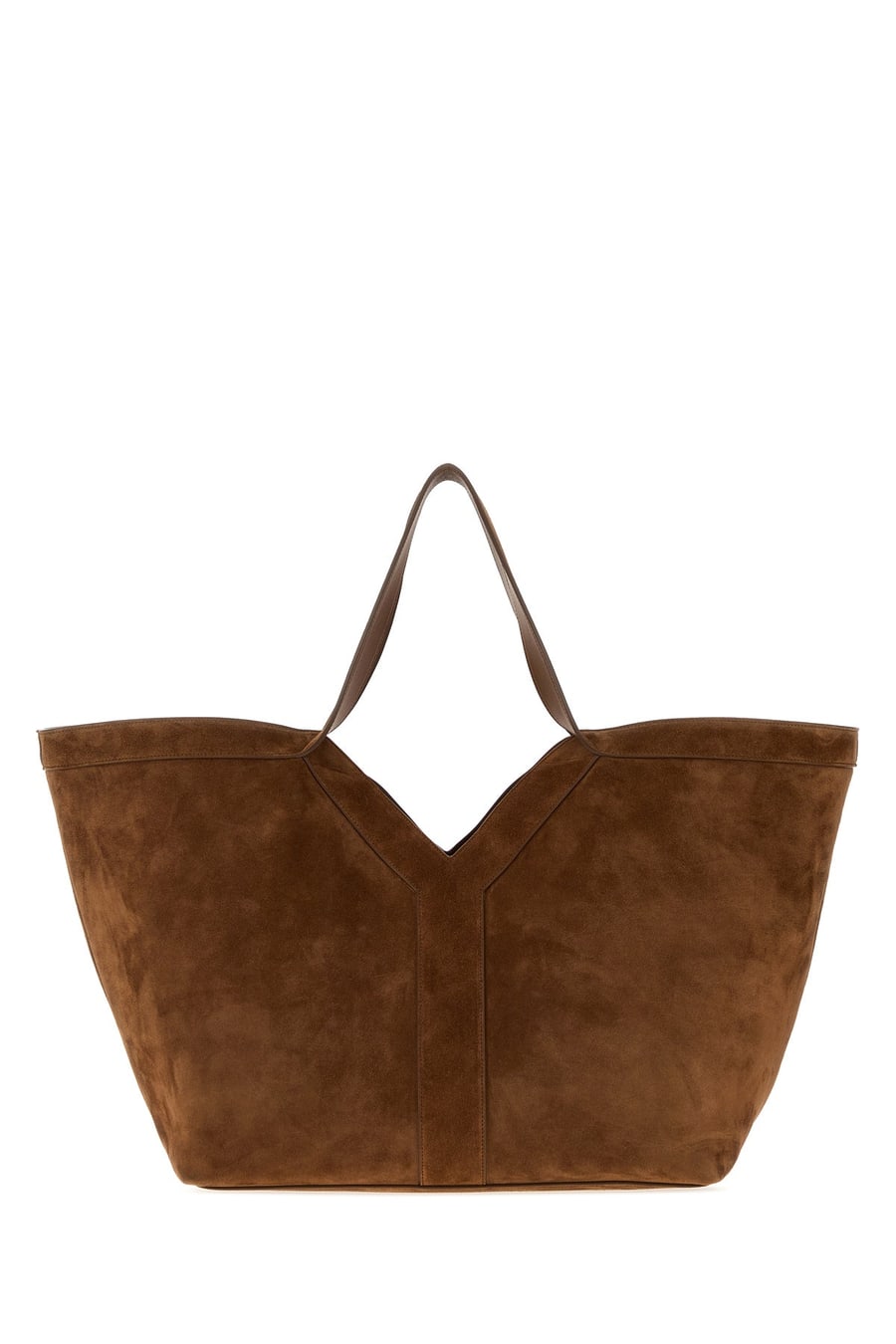 Saint Laurent Borsa shopping Y in pelle scamosciata marrone, view 3