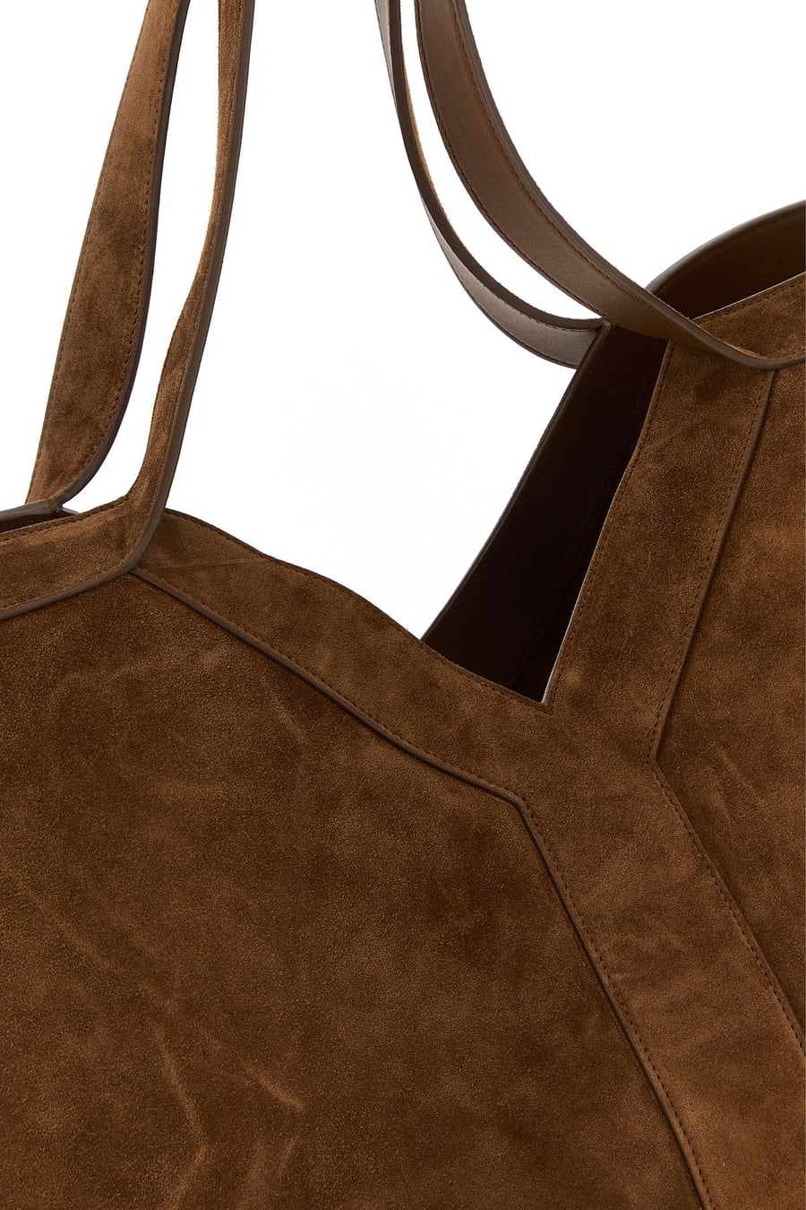 Saint Laurent Borsa shopping Y in pelle scamosciata marrone, view 4