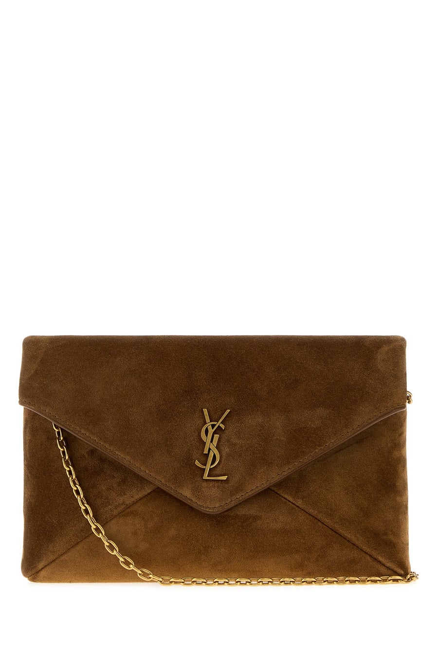 Saint Laurent Borsa a tracolla Cassandre piccola in pelle scamosciata caramello