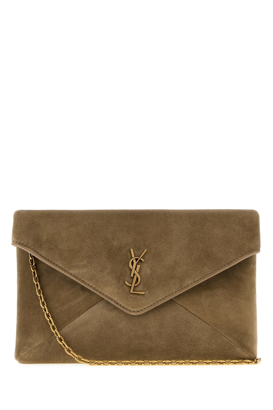 Saint Laurent Borsa a tracolla Cassandre piccola in pelle scamosciata cappuccino