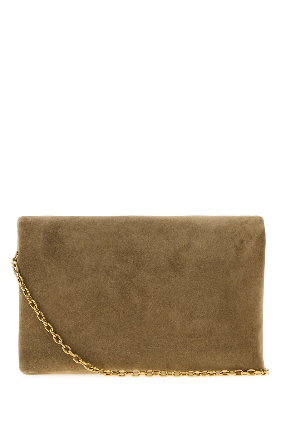 Saint Laurent Borsa a tracolla Cassandre piccola in pelle scamosciata cappuccino, view 3