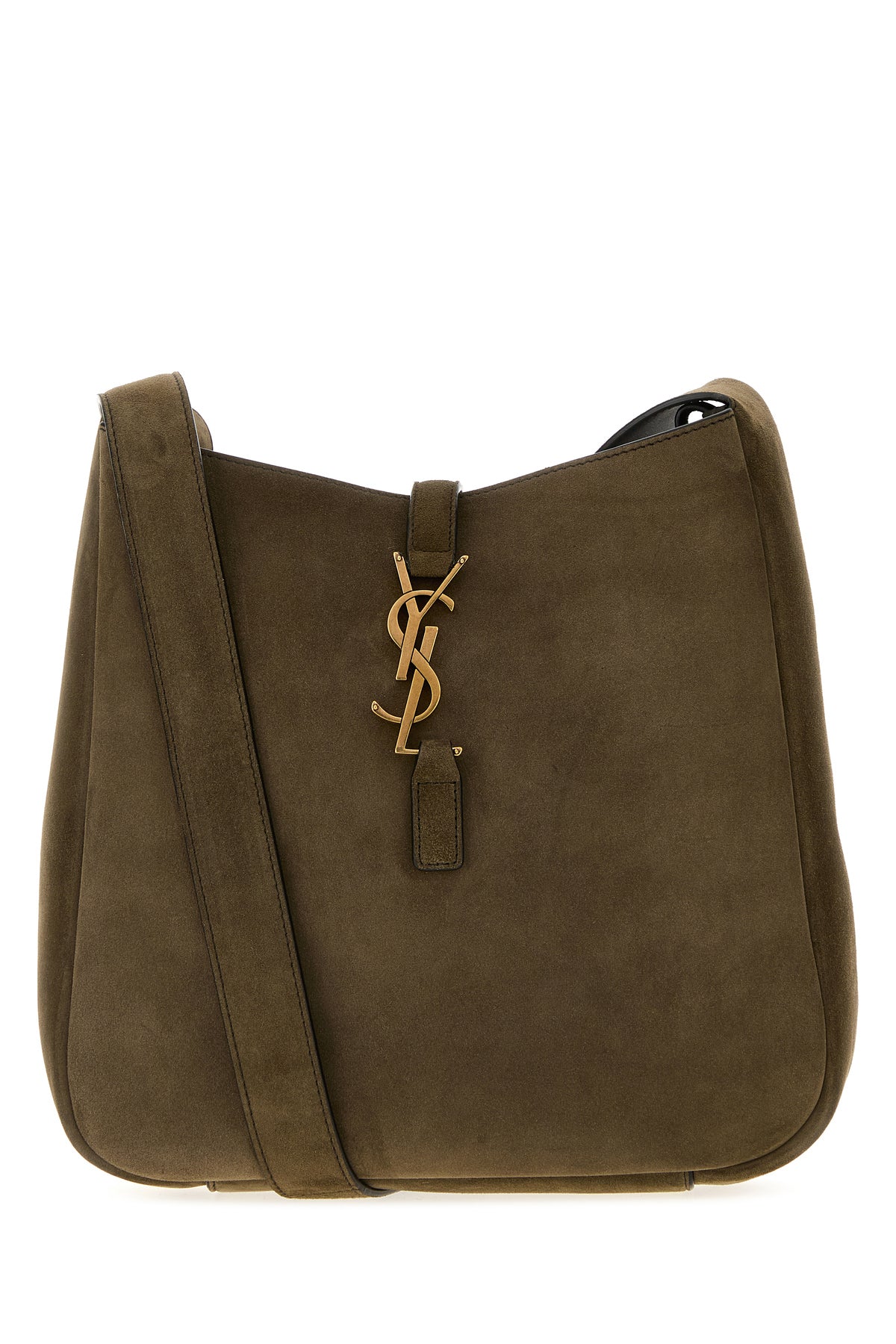 Saint Laurent Borsa a tracolla Le 5 À 7 in pelle scamosciata fango