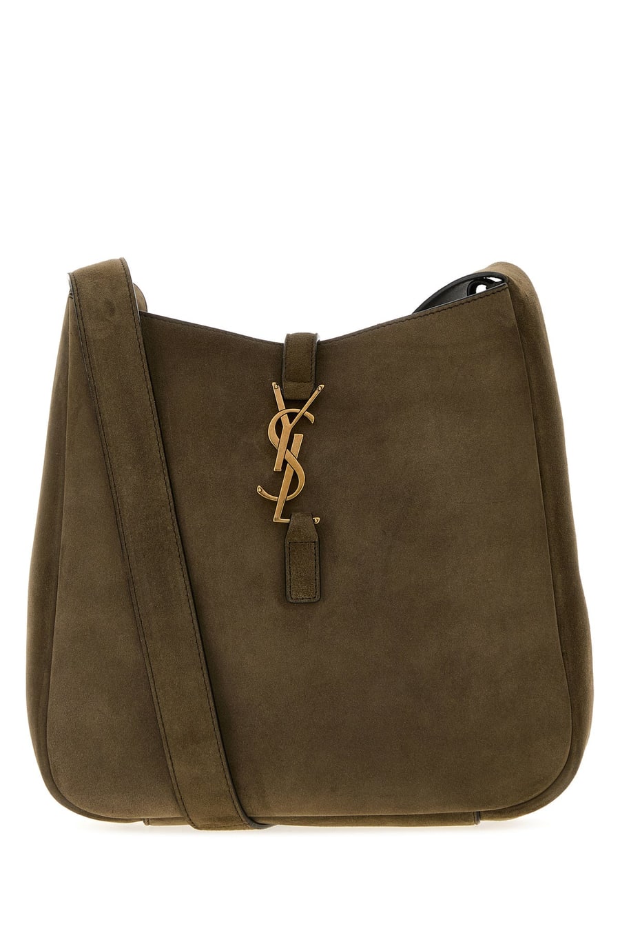Saint Laurent Borsa a tracolla Le 5 À 7 in pelle scamosciata fango