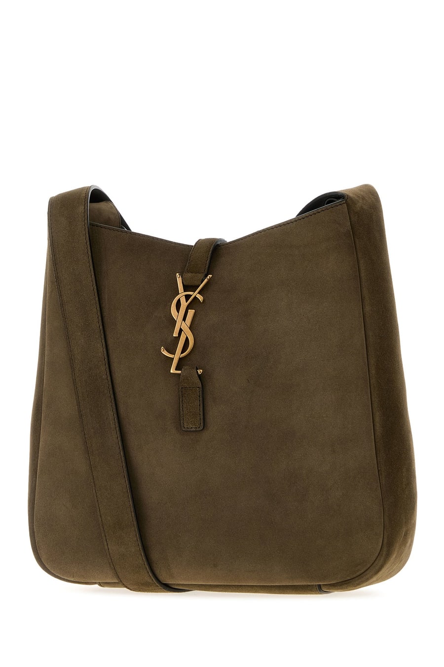 Saint Laurent Borsa a tracolla Le 5 À 7 in pelle scamosciata fango, view 2