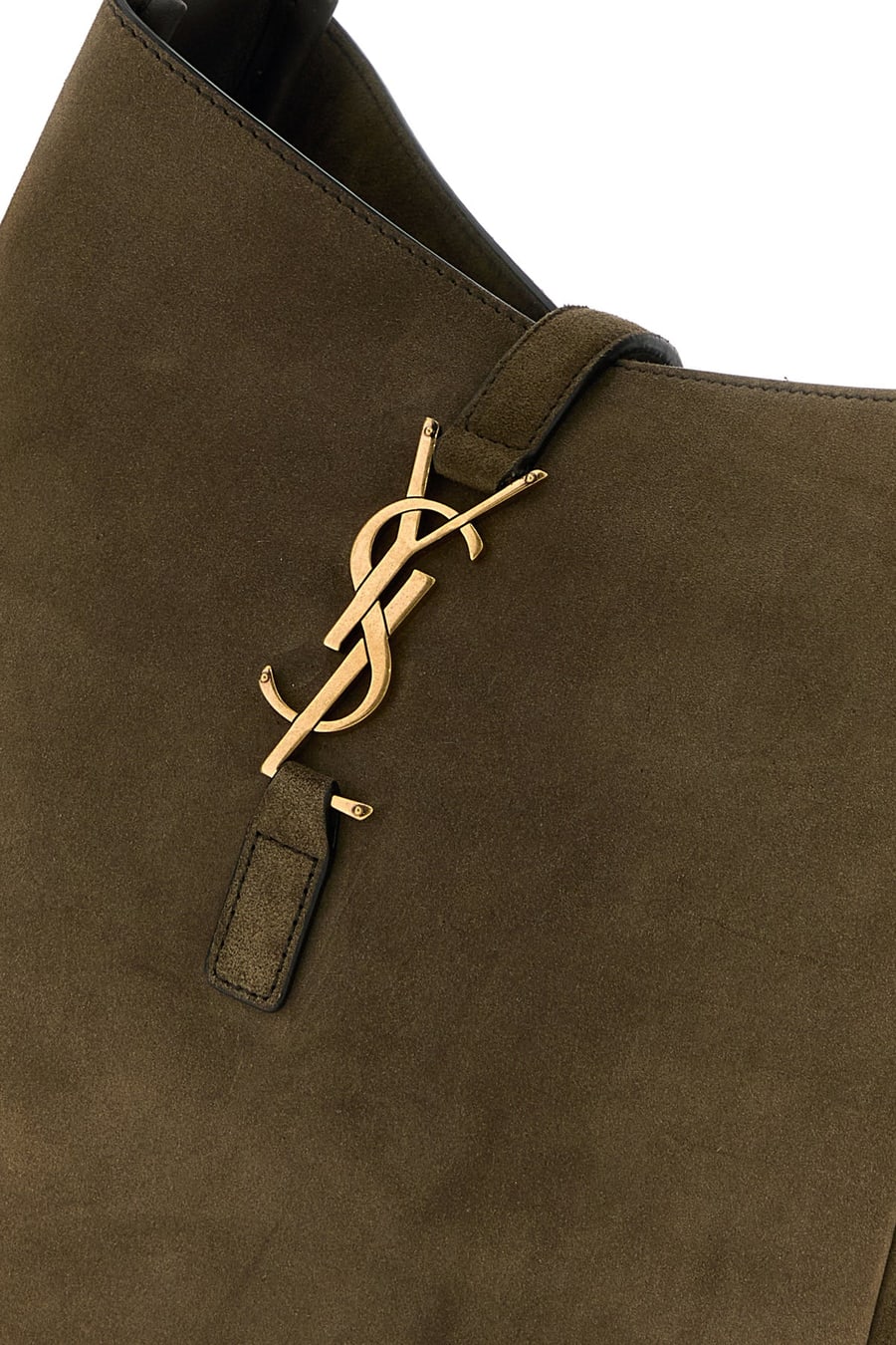 Saint Laurent Borsa a tracolla Le 5 À 7 in pelle scamosciata fango, view 4