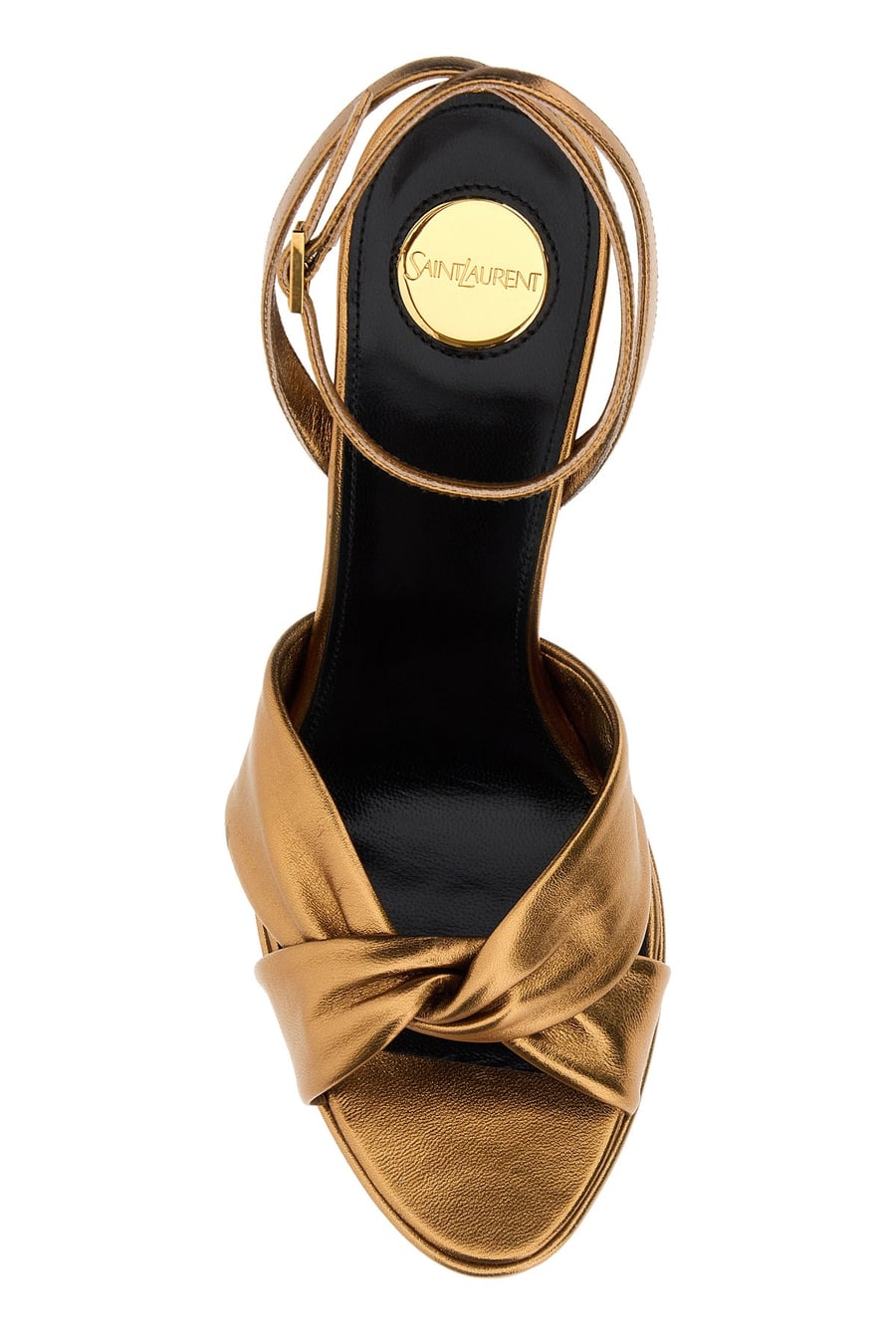 Saint Laurent Sandali Holly in pelle bronzo, view 4