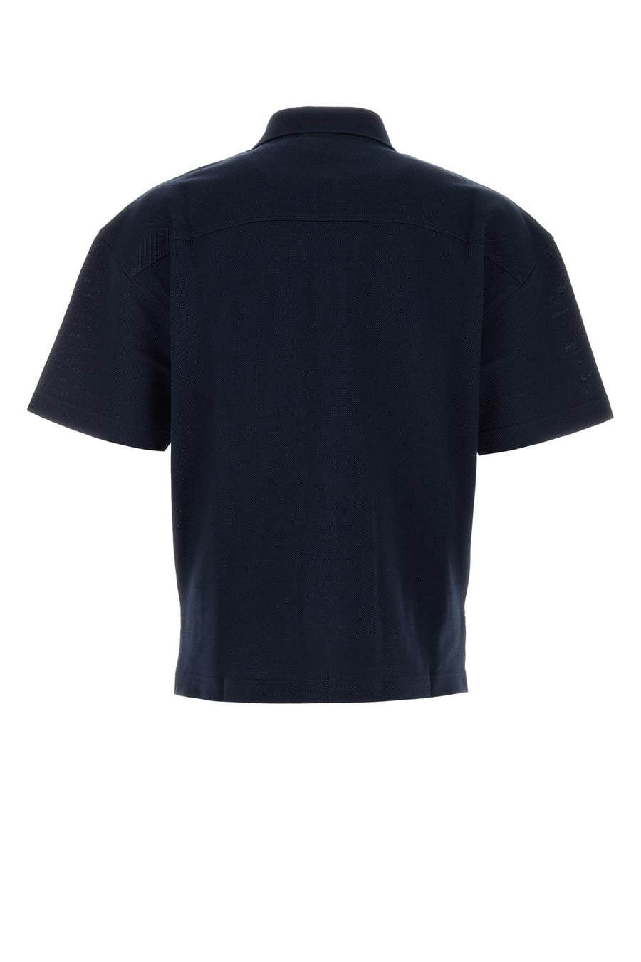 Saint Laurent Polo in piquet blu navy, view 2