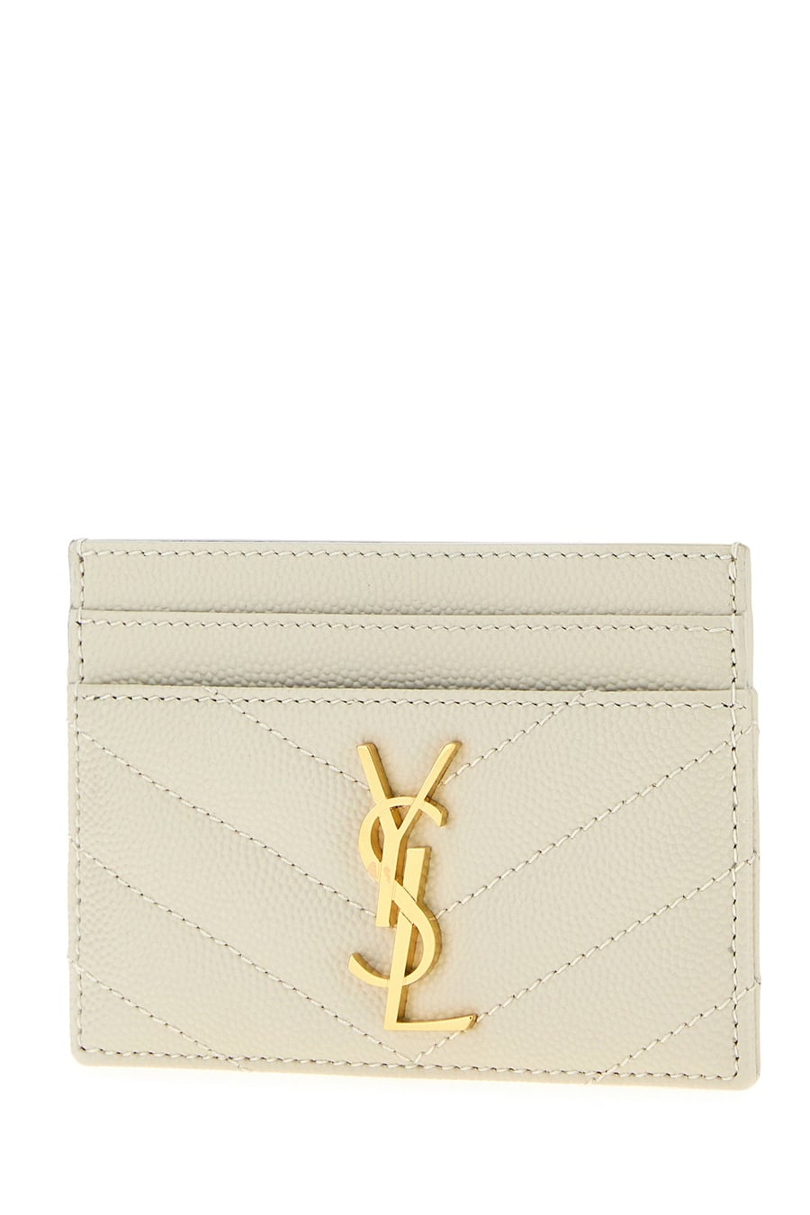 Saint Laurent Portacarte in pelle gesso, view 2