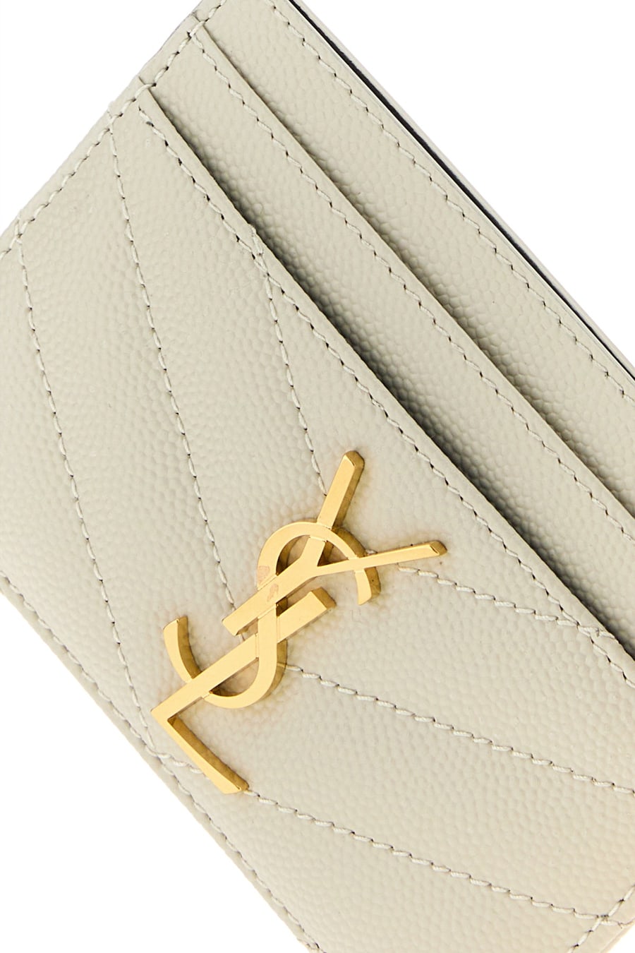 Saint Laurent Portacarte in pelle gesso, view 4