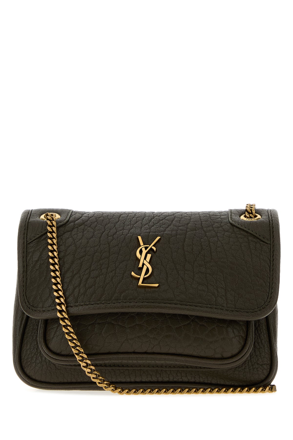 Saint Laurent Borsa a tracolla Niki mini in pelle verde scuro