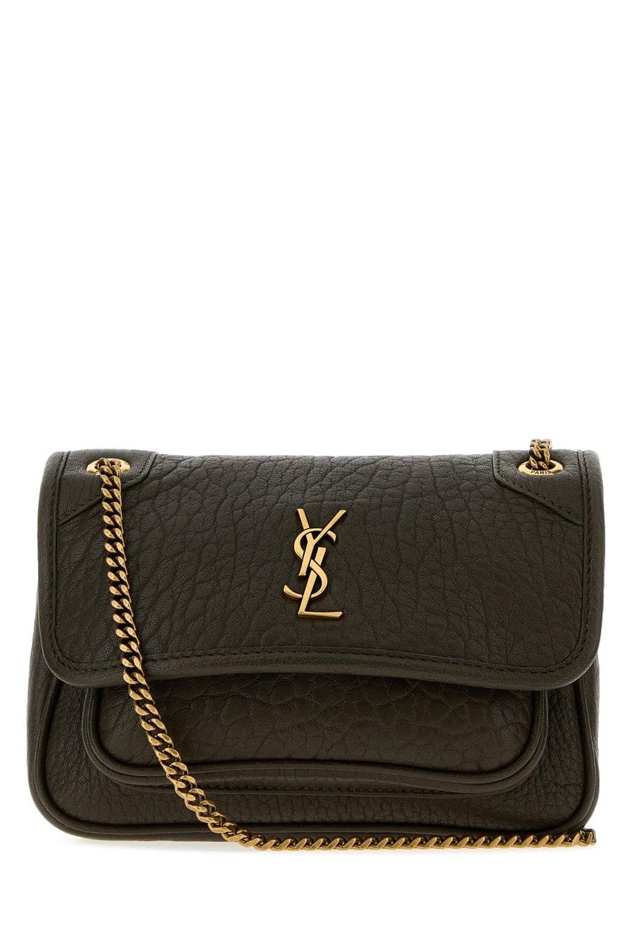 Saint Laurent Borsa a tracolla Niki mini in pelle verde scuro