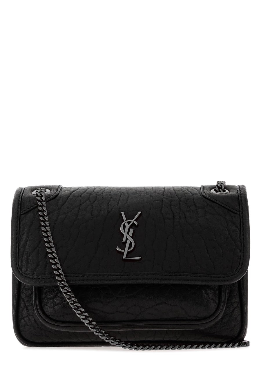 Saint Laurent Borsa a tracolla Niki mini in pelle nera