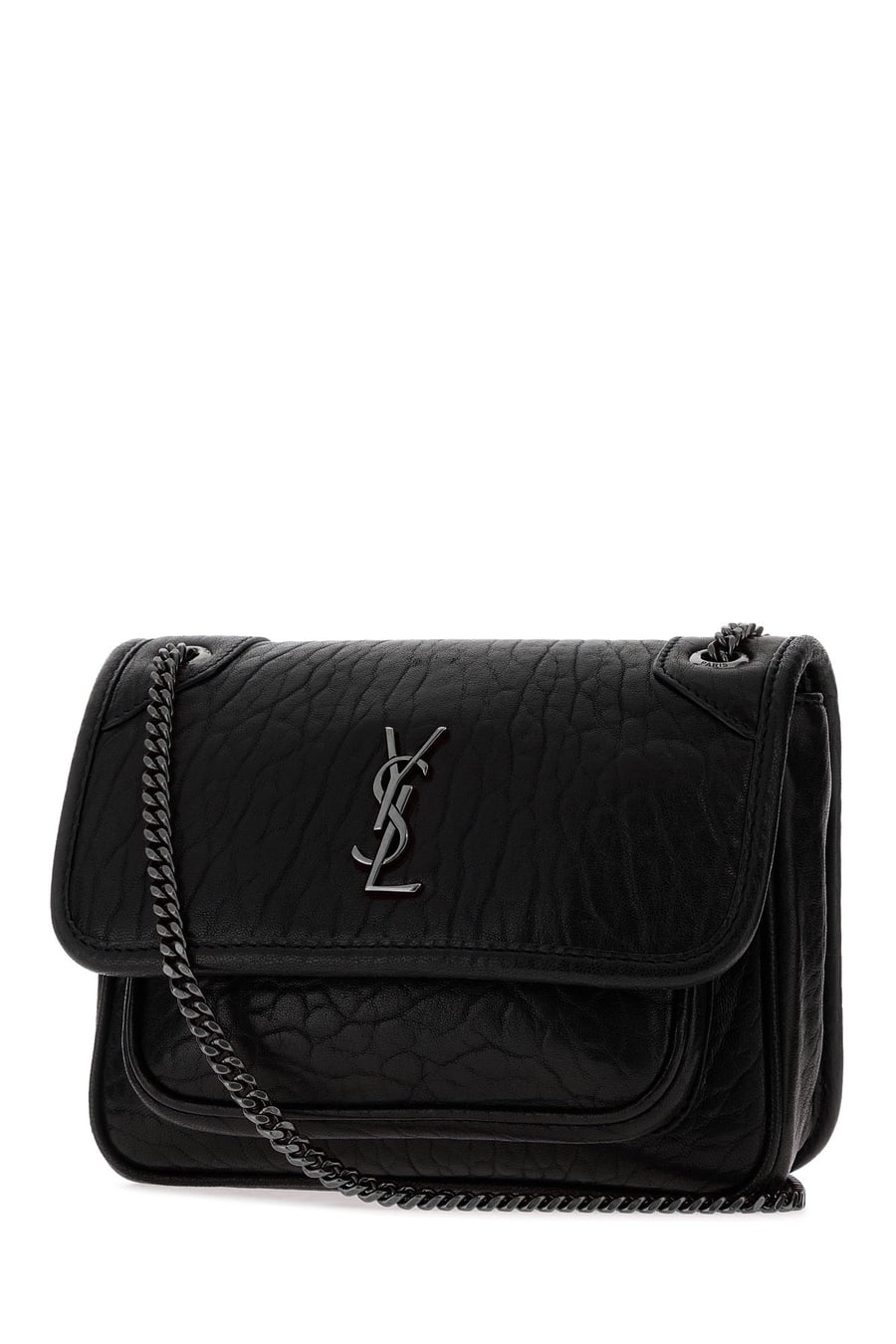 Saint Laurent Borsa a tracolla Niki mini in pelle nera, view 2