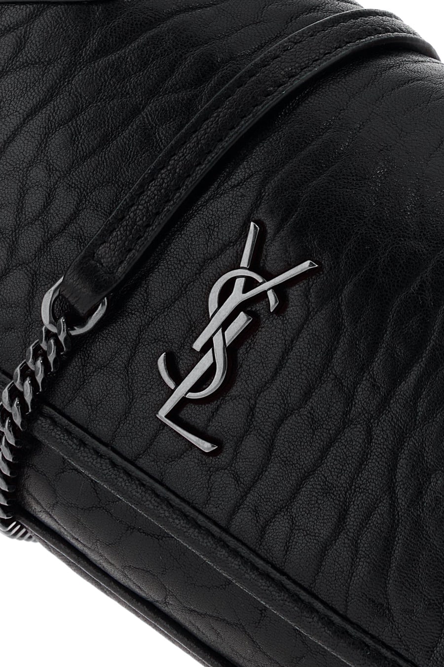 Saint Laurent Borsa a tracolla Niki mini in pelle nera, view 4