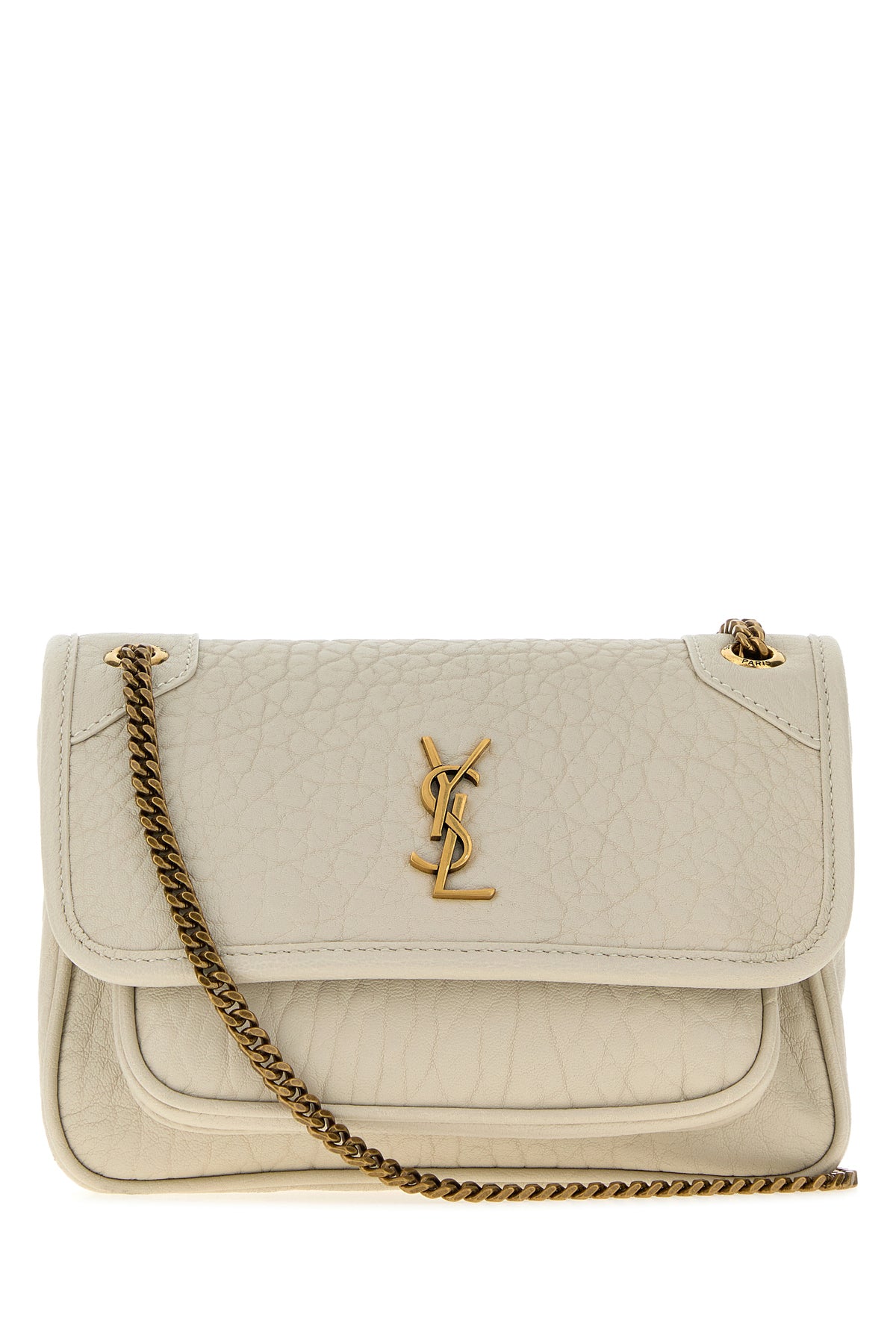 Saint Laurent Borsa a tracolla Niki mini in pelle gesso