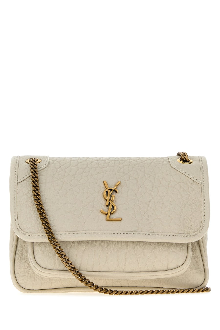 Saint Laurent Borsa a tracolla Niki mini in pelle gesso
