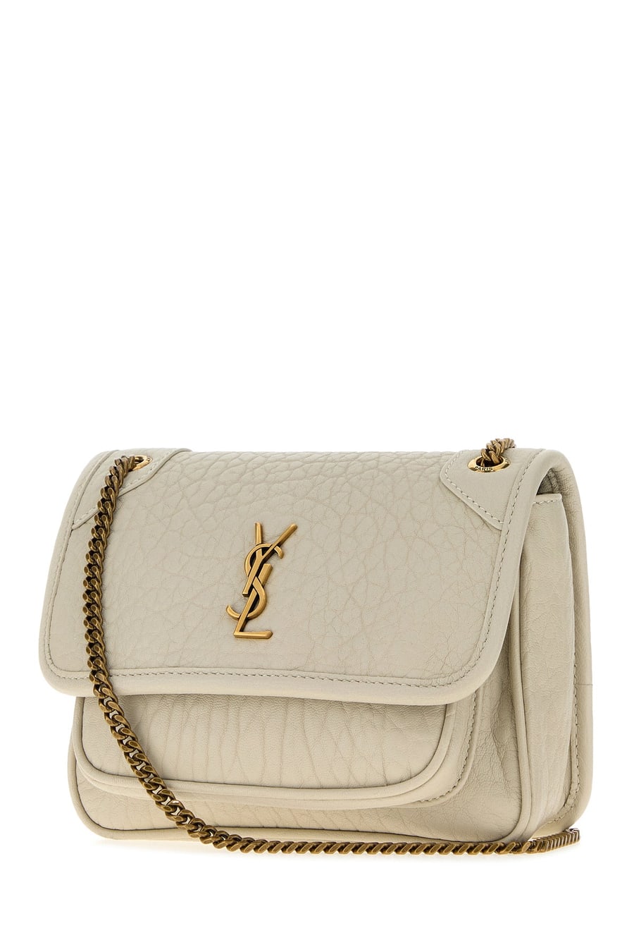 Saint Laurent Borsa a tracolla Niki mini in pelle gesso, view 2