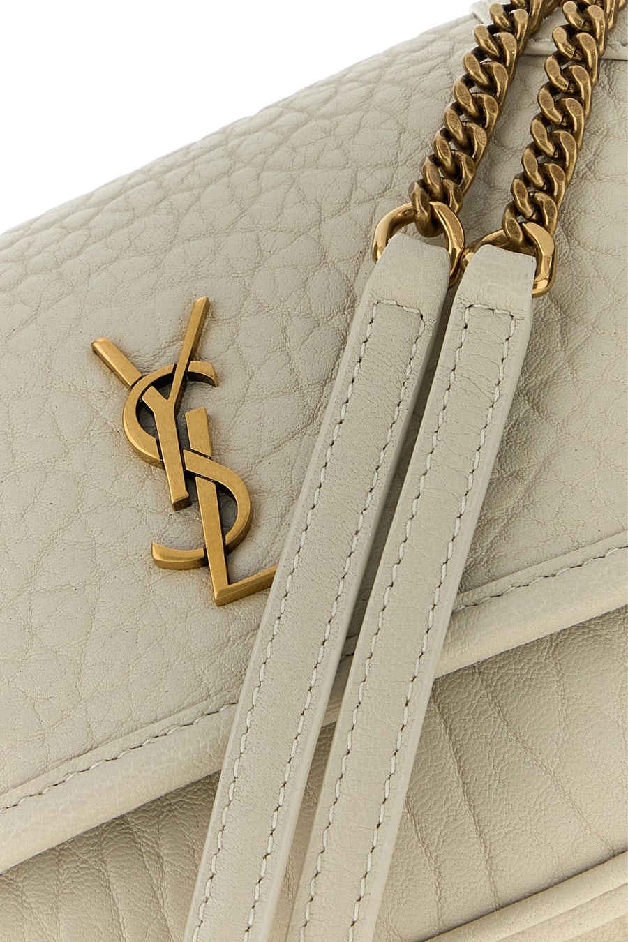 Saint Laurent Borsa a tracolla Niki mini in pelle gesso, view 4