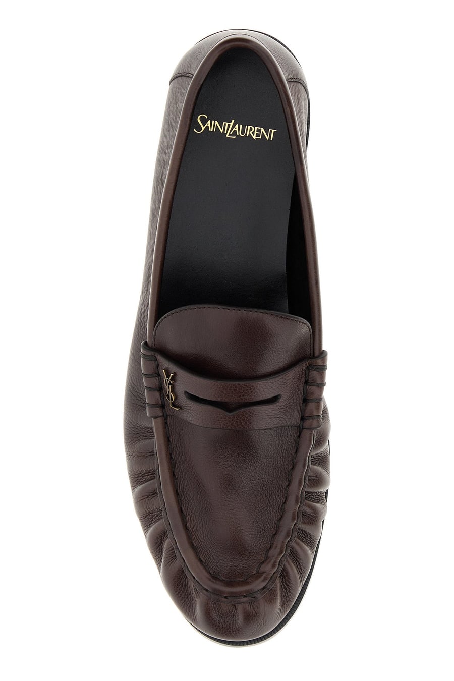 Saint Laurent Mocassini in pelle testa di moro, view 4