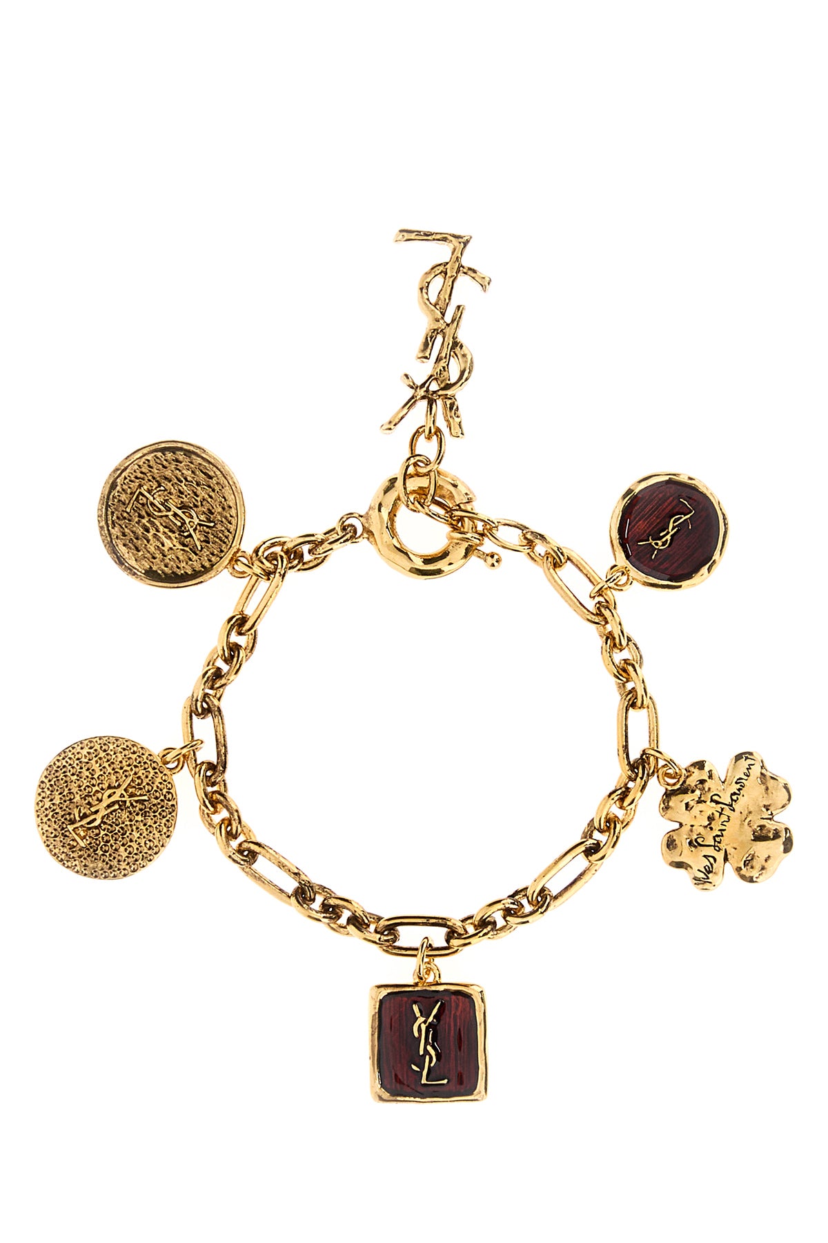 Saint Laurent Bracciale Cassandre in metallo oro