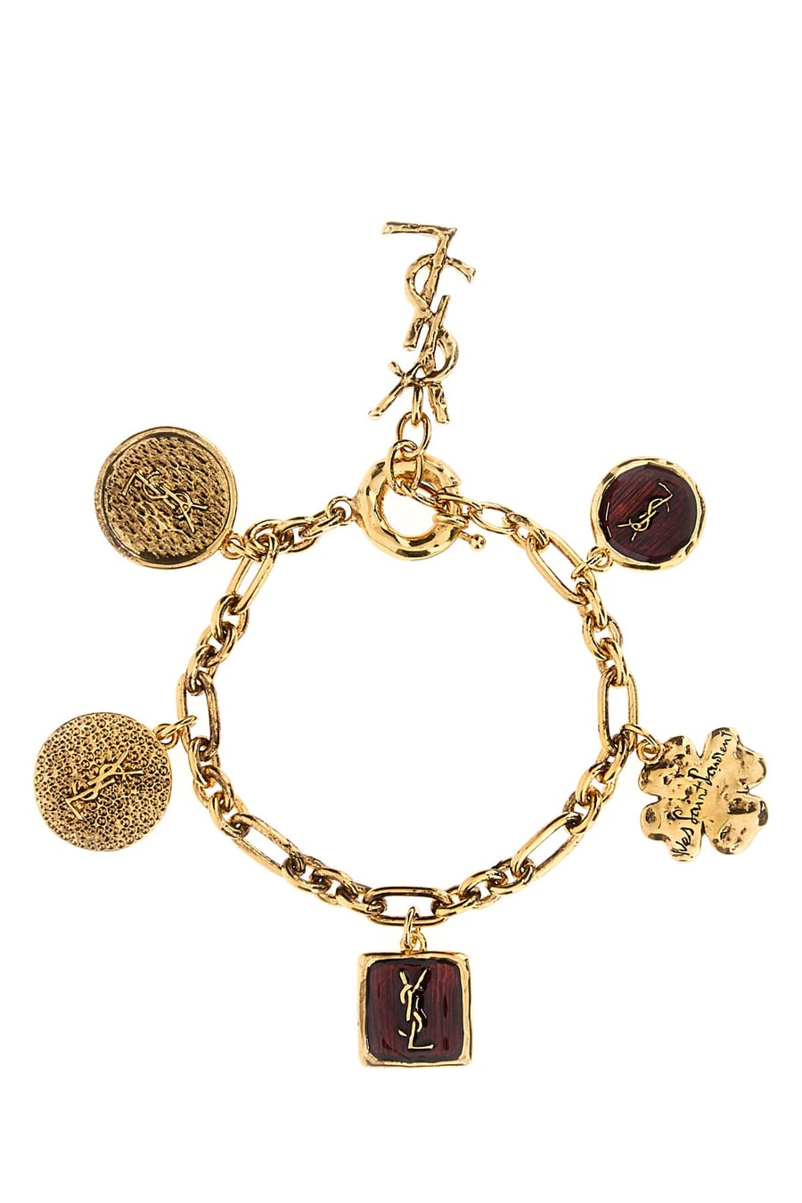 Saint Laurent Bracciale Cassandre in metallo oro