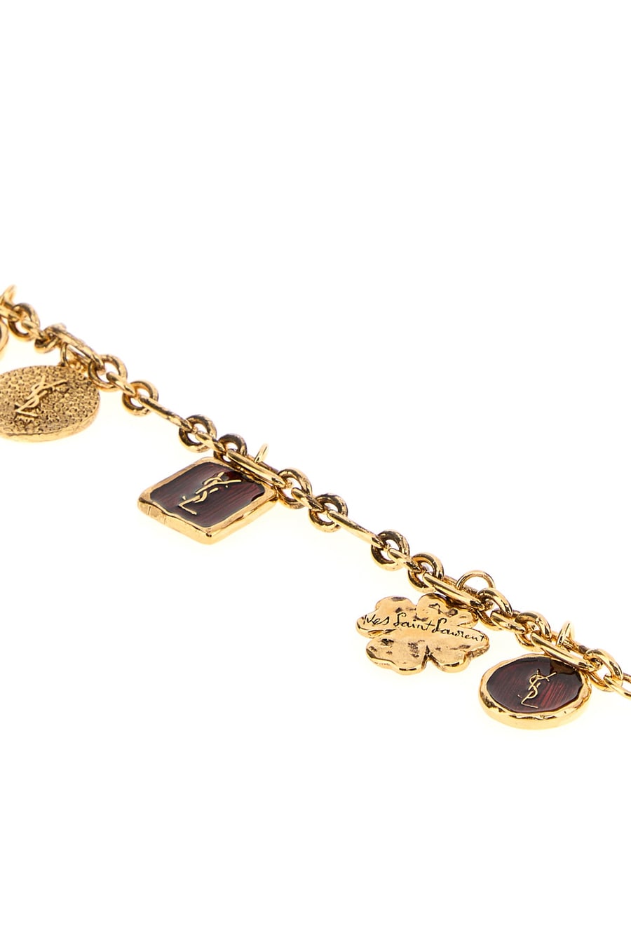 Saint Laurent Bracciale Cassandre in metallo oro, view 2