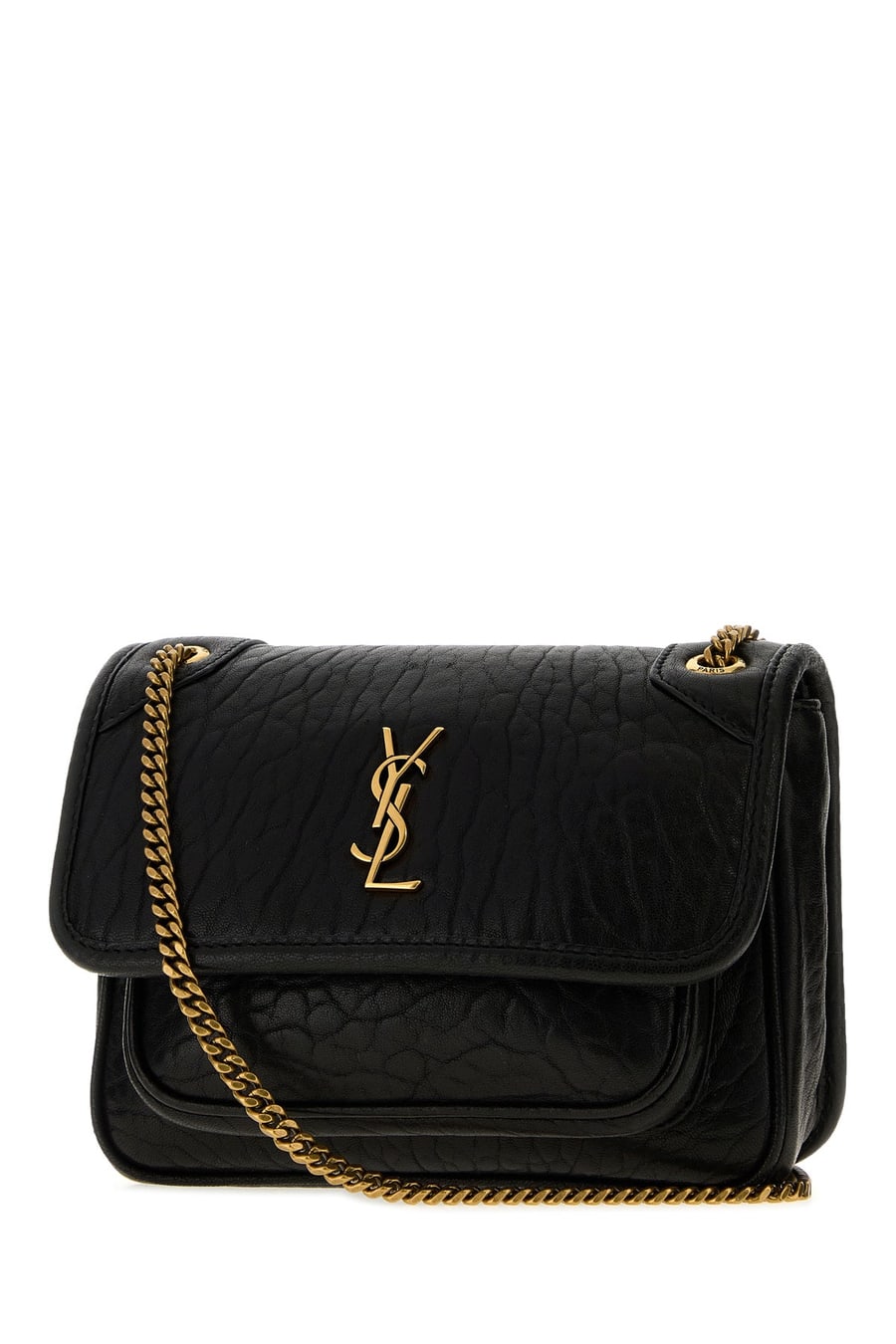Saint Laurent Borsa a tracolla Niki mini in pelle nera, view 2