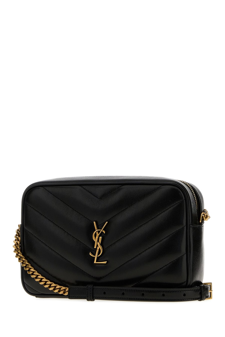 Saint Laurent Borsa a tracolla LouLou in pelle nera, view 2