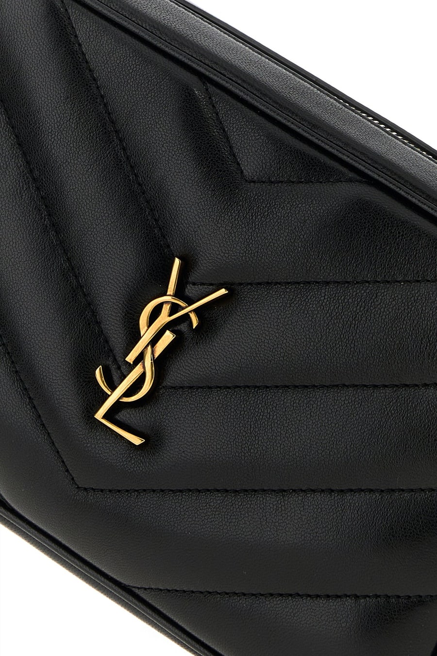 Saint Laurent Borsa a tracolla LouLou in pelle nera, view 4
