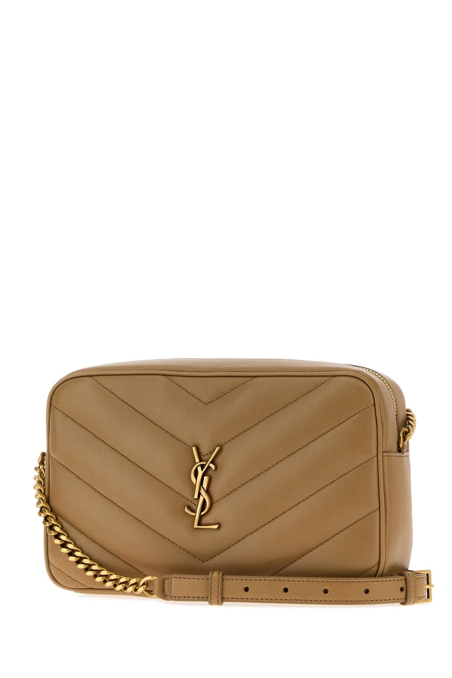Saint Laurent Borsa a tracolla LouLou in pelle cammello, view 2