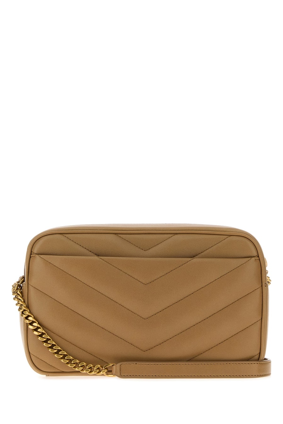 Saint Laurent Borsa a tracolla LouLou in pelle cammello, view 3