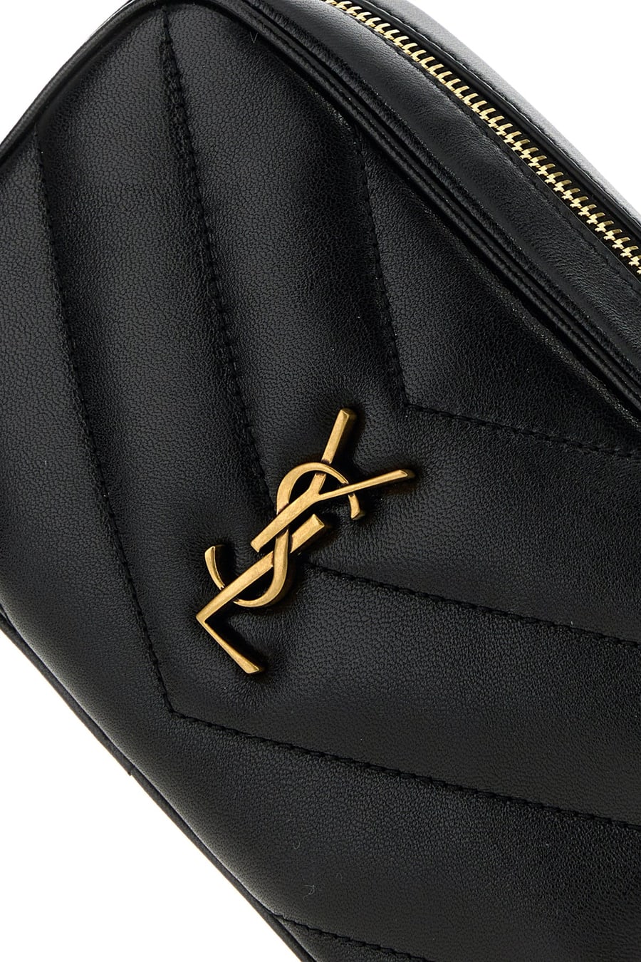 Saint Laurent Borsa a tracolla LouLou mini in pelle nera, view 4