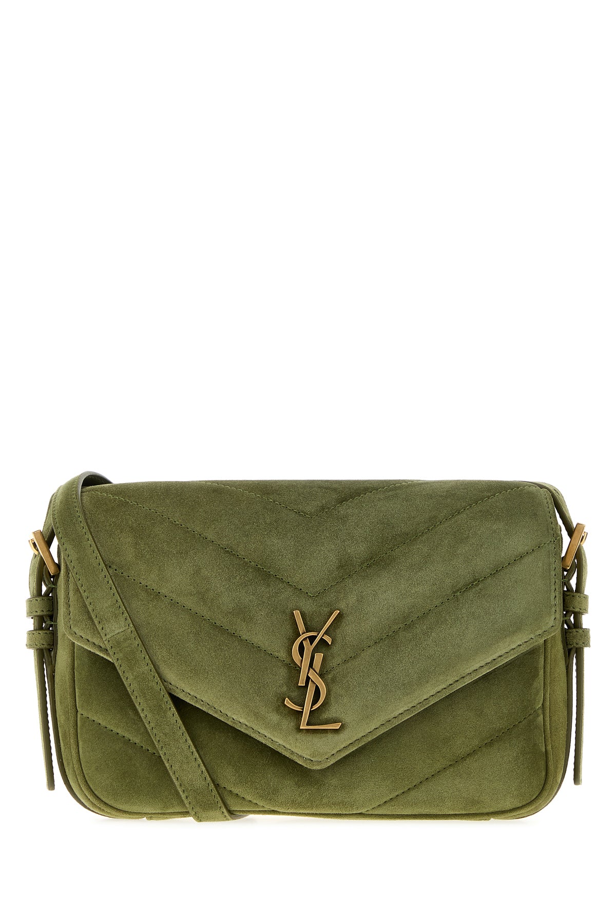 Saint Laurent Borsa a tracolla LouLou Toy in pelle scamosciata verde