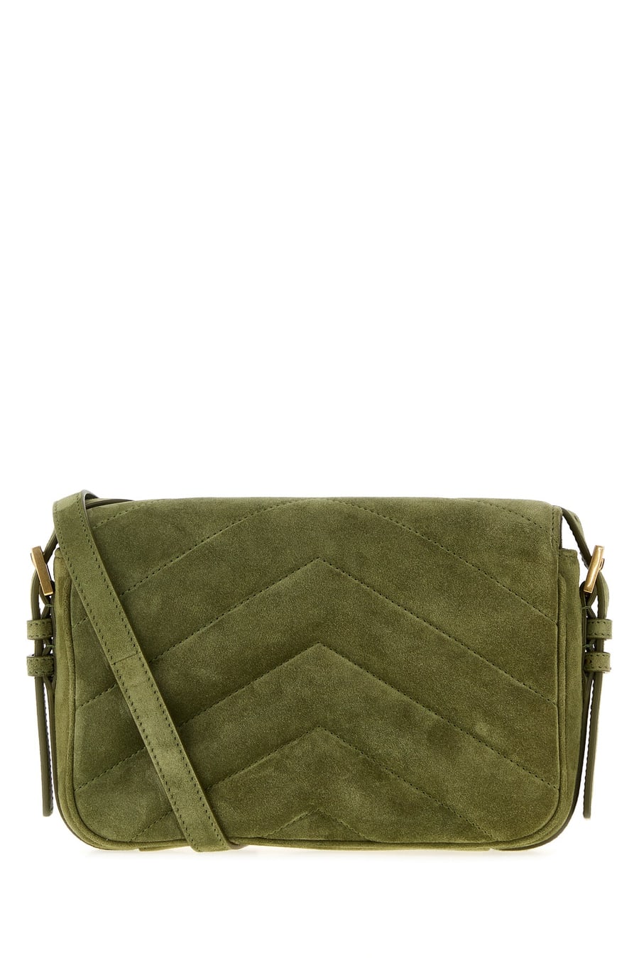 Saint Laurent Borsa a tracolla LouLou Toy in pelle scamosciata verde, view 3