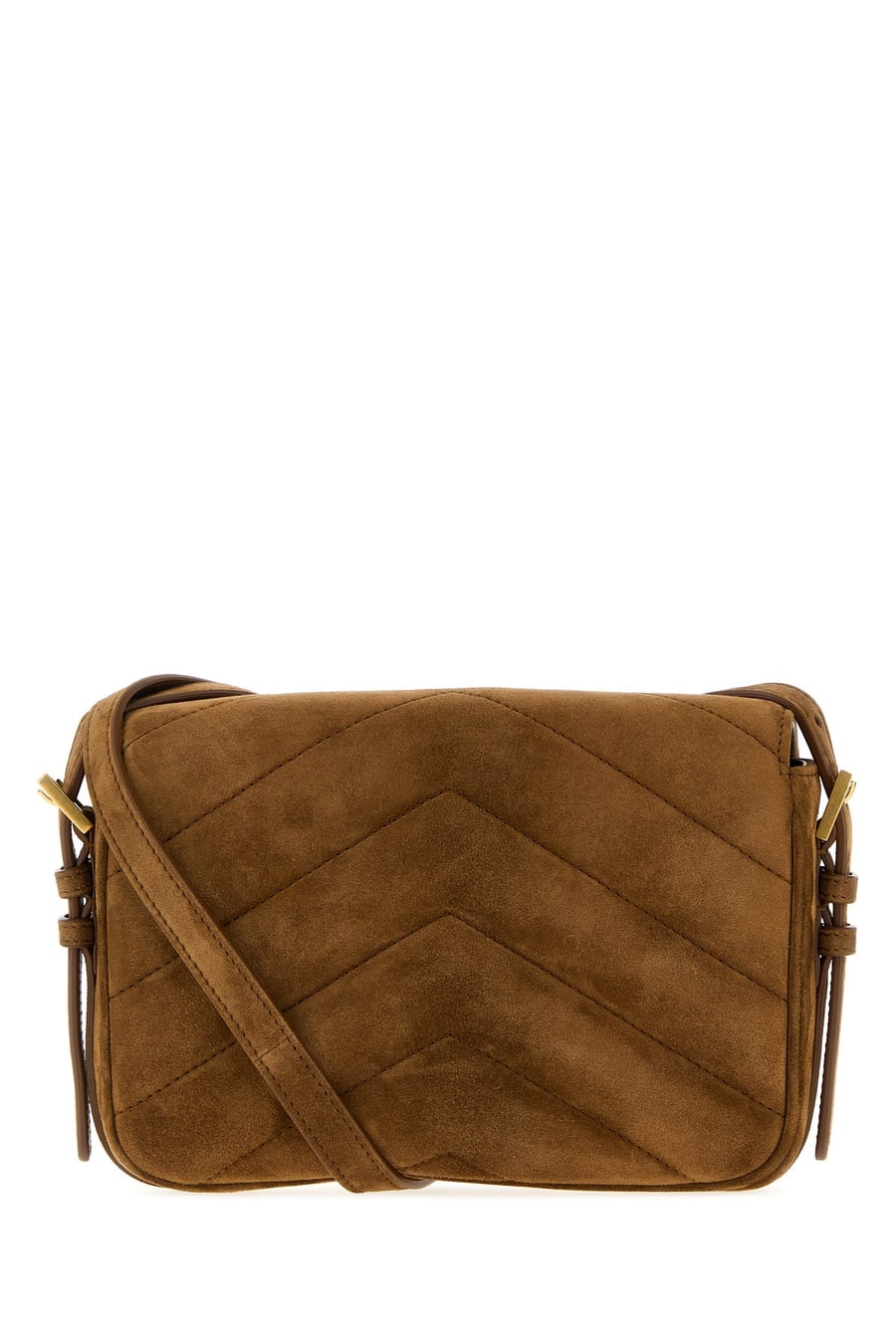 Saint Laurent Borsa a tracolla LouLou Toy in pelle scamosciata cammello, view 3