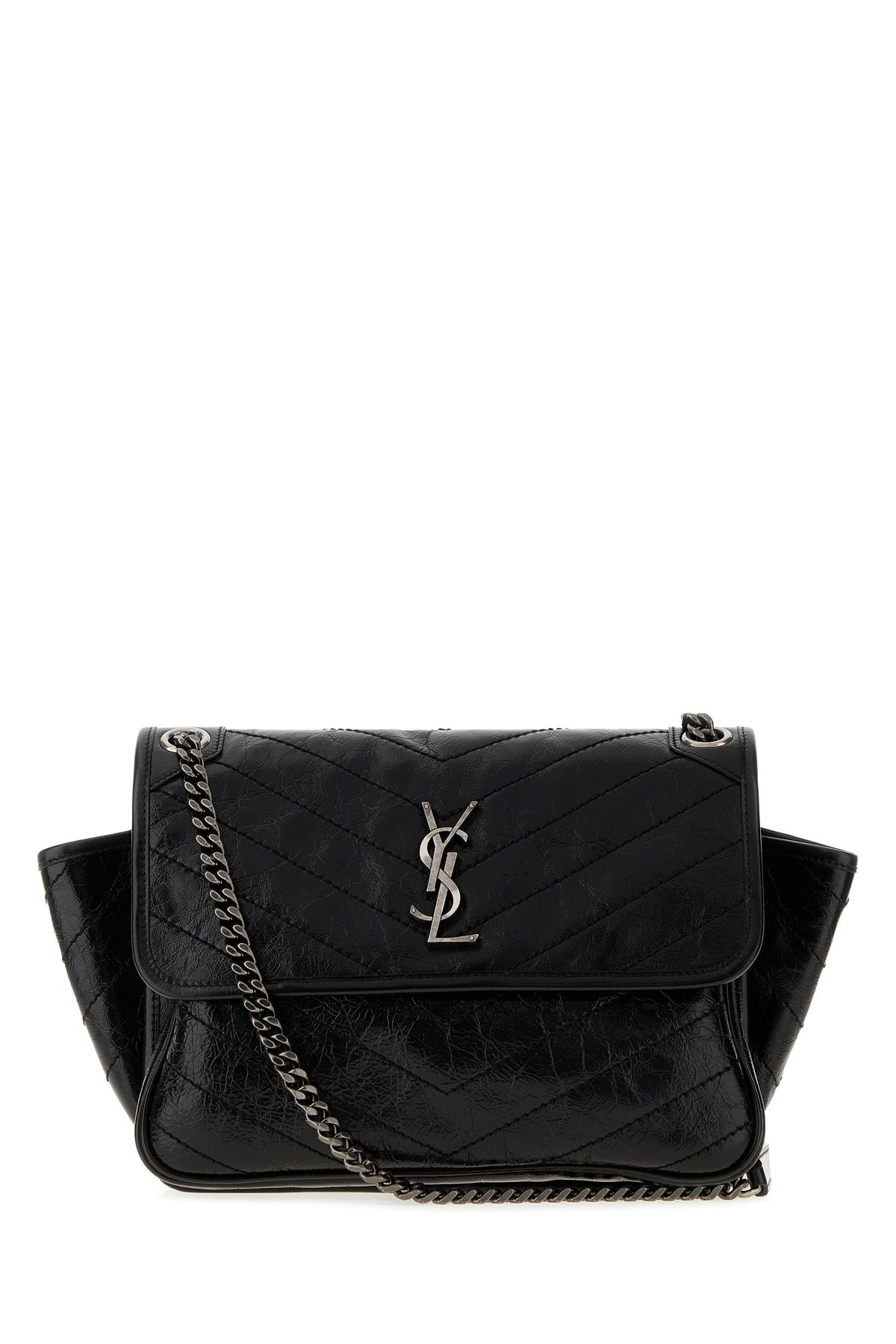 Saint Laurent Borsa a spalla Niki Tripouch in pelle nera