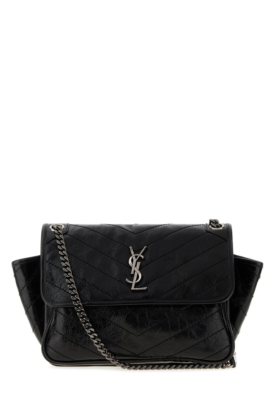 Saint Laurent Borsa a spalla Niki Tripouch in pelle nera